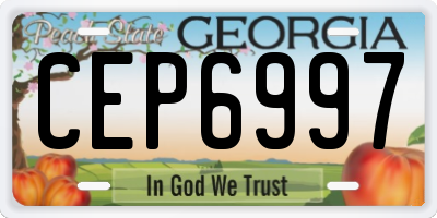 GA license plate CEP6997