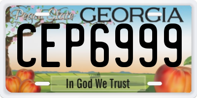 GA license plate CEP6999