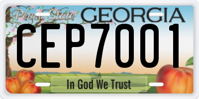 GA license plate CEP7001
