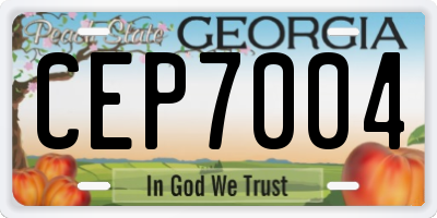 GA license plate CEP7004