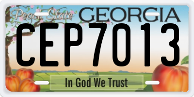 GA license plate CEP7013
