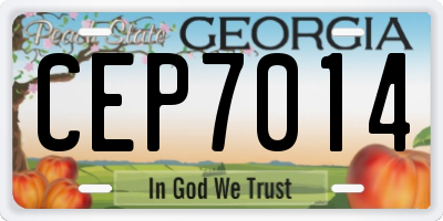 GA license plate CEP7014