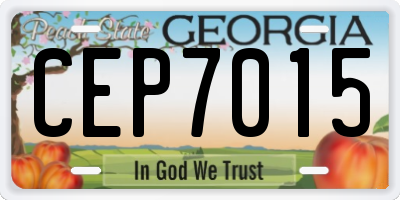 GA license plate CEP7015