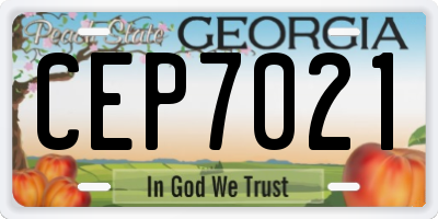 GA license plate CEP7021