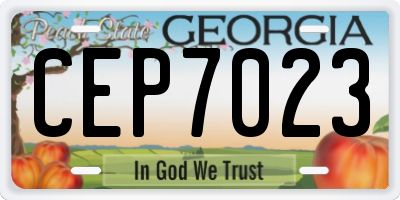 GA license plate CEP7023