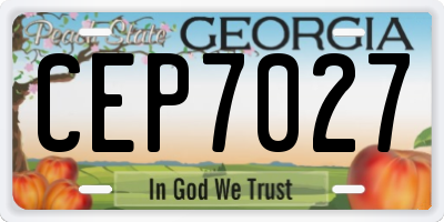 GA license plate CEP7027