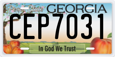 GA license plate CEP7031