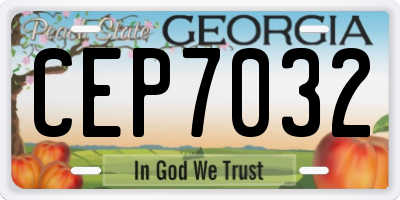 GA license plate CEP7032
