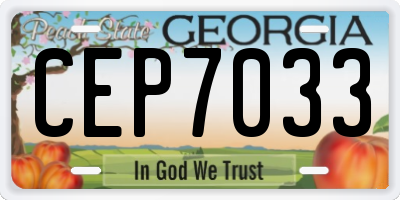 GA license plate CEP7033
