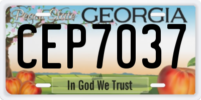 GA license plate CEP7037