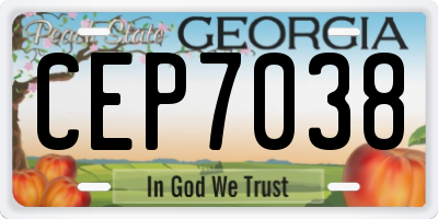 GA license plate CEP7038