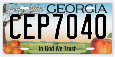 GA license plate CEP7040