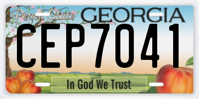 GA license plate CEP7041