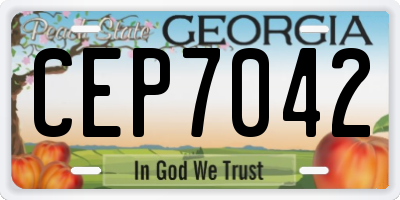GA license plate CEP7042