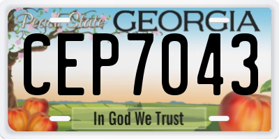 GA license plate CEP7043
