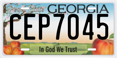GA license plate CEP7045