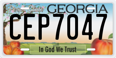 GA license plate CEP7047