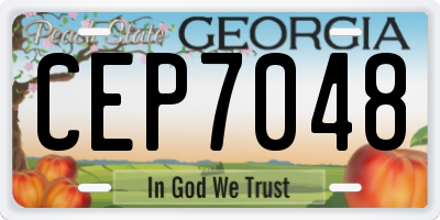 GA license plate CEP7048