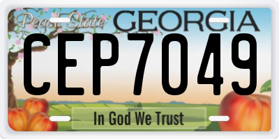 GA license plate CEP7049