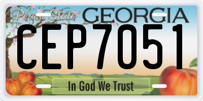 GA license plate CEP7051
