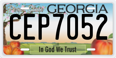 GA license plate CEP7052