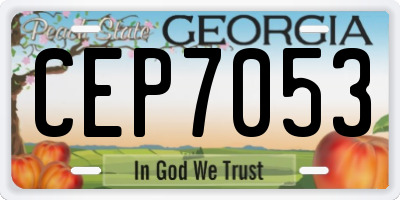 GA license plate CEP7053