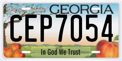 GA license plate CEP7054