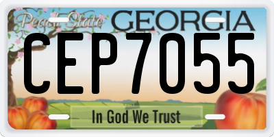 GA license plate CEP7055
