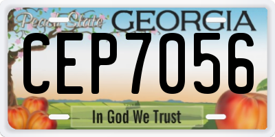 GA license plate CEP7056