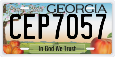 GA license plate CEP7057