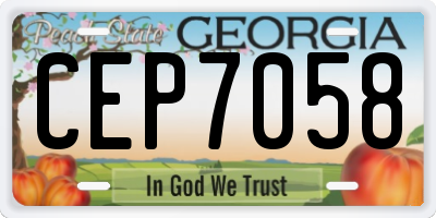 GA license plate CEP7058