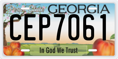 GA license plate CEP7061