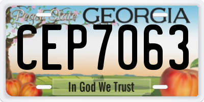 GA license plate CEP7063