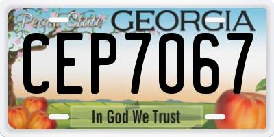 GA license plate CEP7067