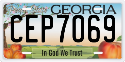 GA license plate CEP7069