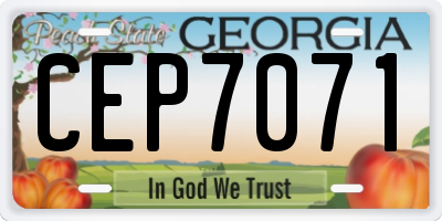 GA license plate CEP7071
