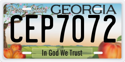 GA license plate CEP7072
