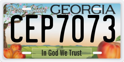 GA license plate CEP7073
