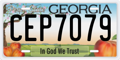 GA license plate CEP7079