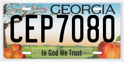 GA license plate CEP7080