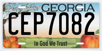 GA license plate CEP7082