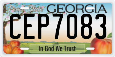 GA license plate CEP7083