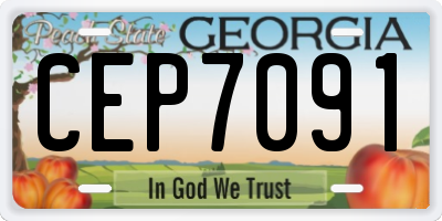 GA license plate CEP7091