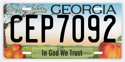 GA license plate CEP7092