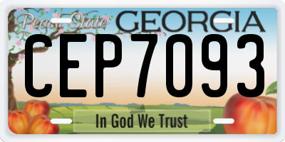 GA license plate CEP7093