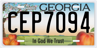GA license plate CEP7094