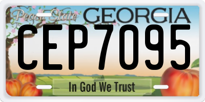GA license plate CEP7095