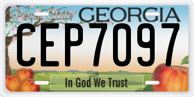GA license plate CEP7097