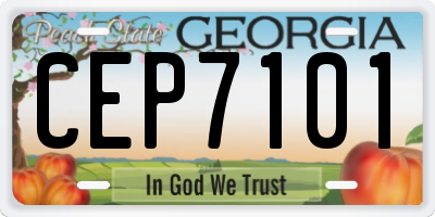 GA license plate CEP7101