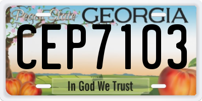 GA license plate CEP7103
